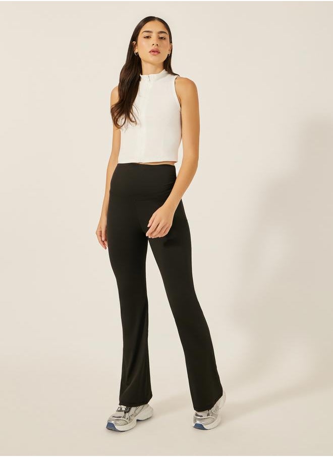 Ruched Waist Flared Leggings