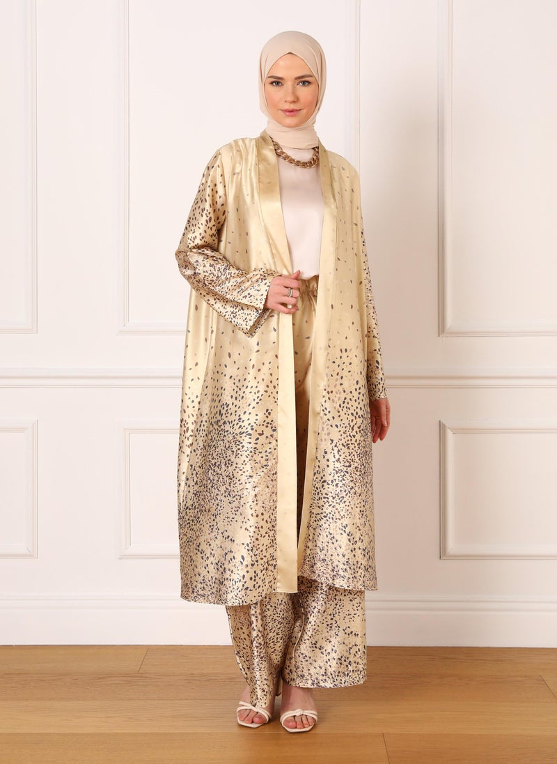 Beige Patterned - Suit - Refka