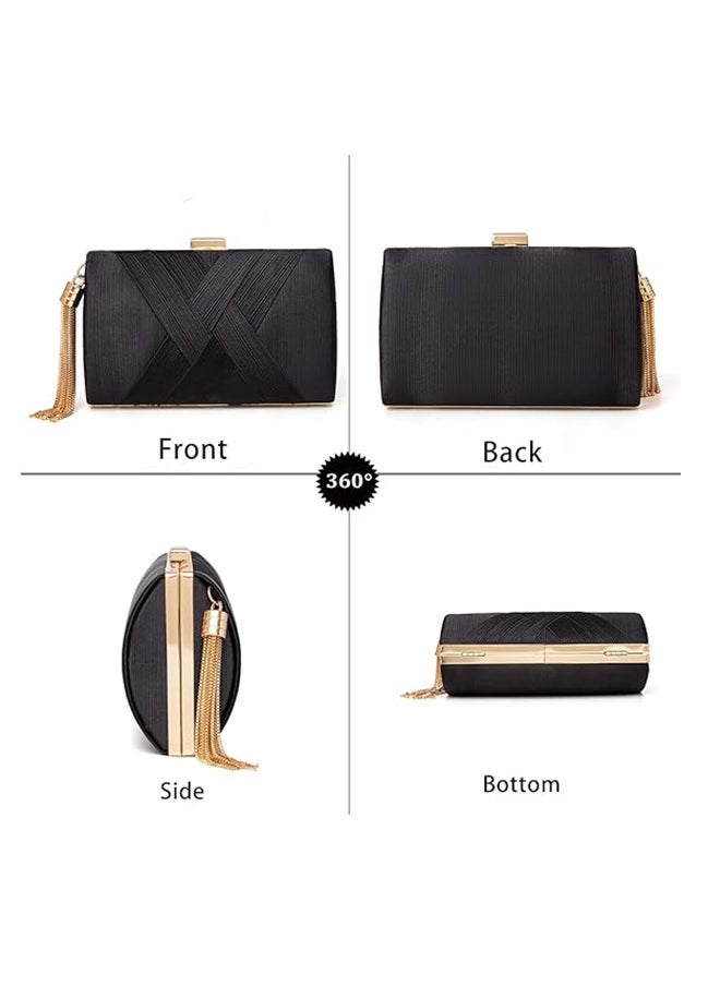 Elegant Women's Evening Clutch Bag with Detachable Chain - Perfect for Weddings, Parties, and Special Occasions