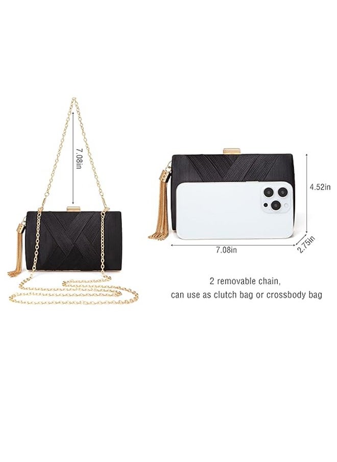 Elegant Women's Evening Clutch Bag with Detachable Chain - Perfect for Weddings, Parties, and Special Occasions
