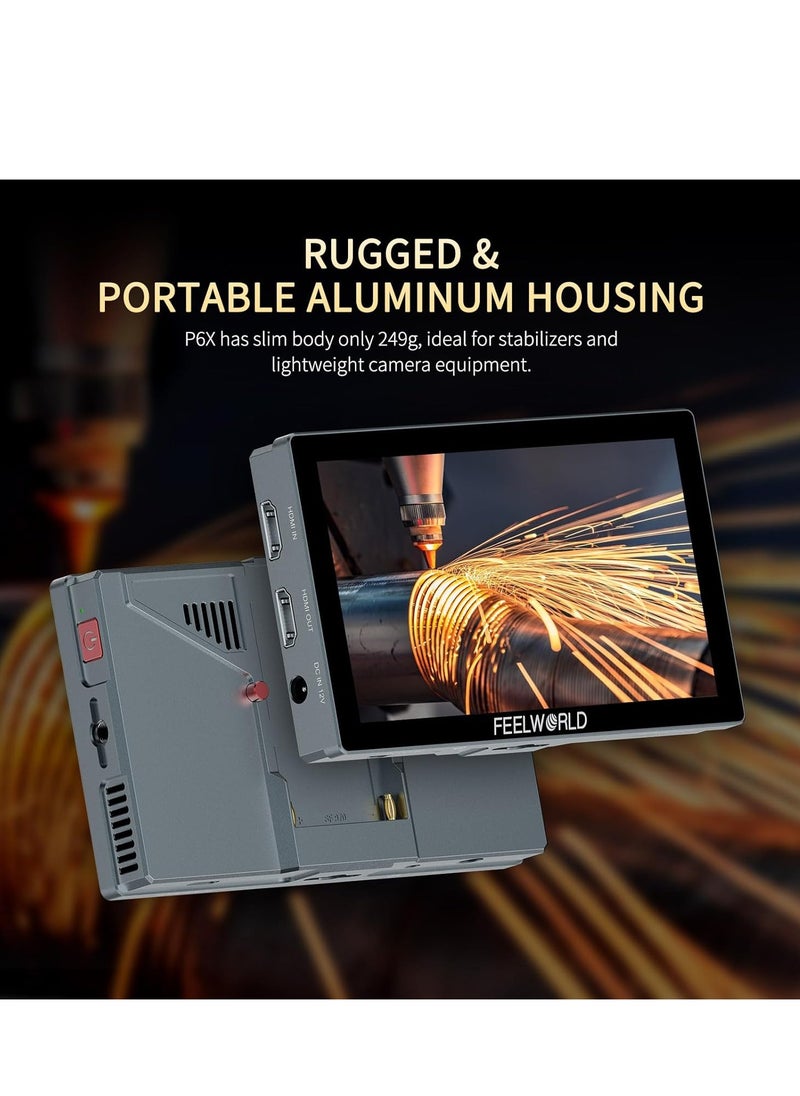 FEELWORLD P6X 5.5 Inch Aluminium DSLR Camera Field Monitor Touch Screen 4K HDMI