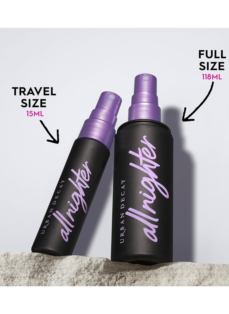 URBAN DECAY All Nighter Long-Lasting Makeup Setting Spray - Award-Winning Makeup Finishing Spray - Lasts Up To 16 Hours - Oil-Free, Microfine Mist - Non-Drying Formula for All Skin Types - 4.0 fl oz