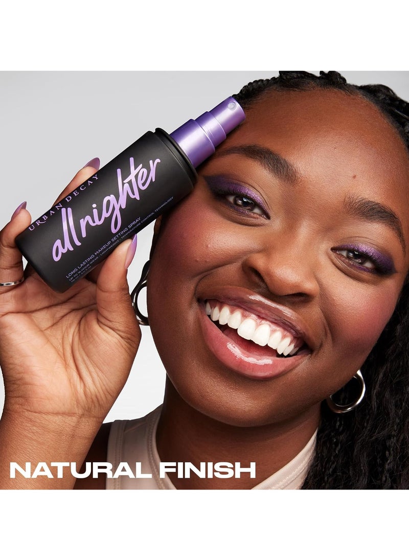 URBAN DECAY All Nighter Long-Lasting Makeup Setting Spray - Award-Winning Makeup Finishing Spray - Lasts Up To 16 Hours - Oil-Free, Microfine Mist - Non-Drying Formula for All Skin Types - 4.0 fl oz