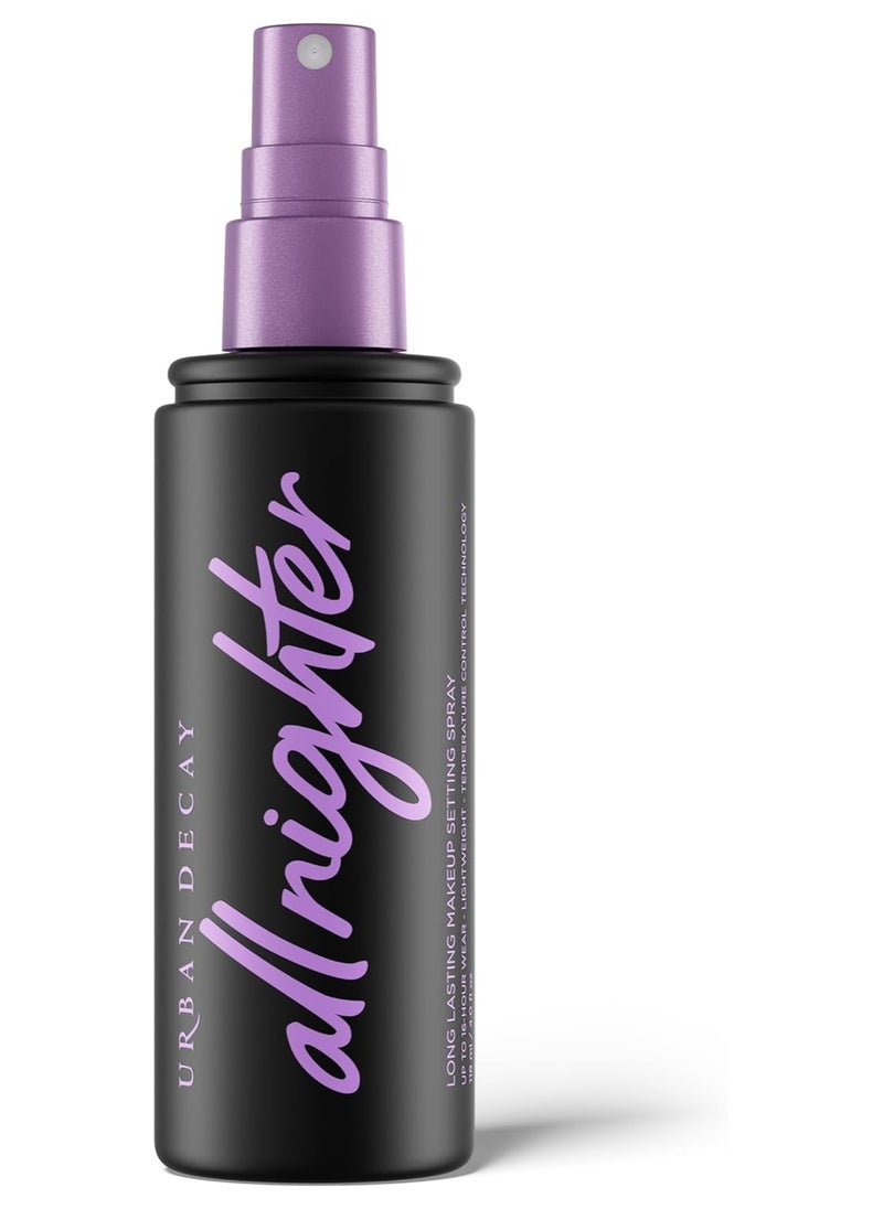 URBAN DECAY All Nighter Long-Lasting Makeup Setting Spray - Award-Winning Makeup Finishing Spray - Lasts Up To 16 Hours - Oil-Free, Microfine Mist - Non-Drying Formula for All Skin Types - 4.0 fl oz