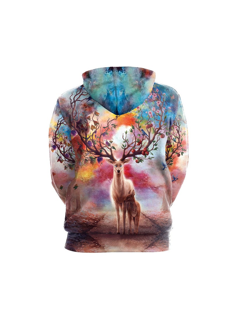Digital Printed Loose Hooded Sweater