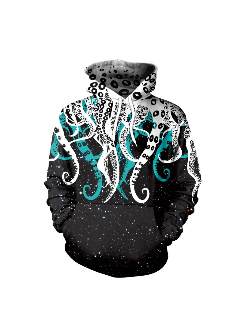 Digital Printed Loose Hooded Sweater