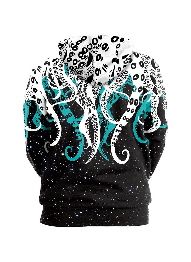 Digital Printed Loose Hooded Sweater