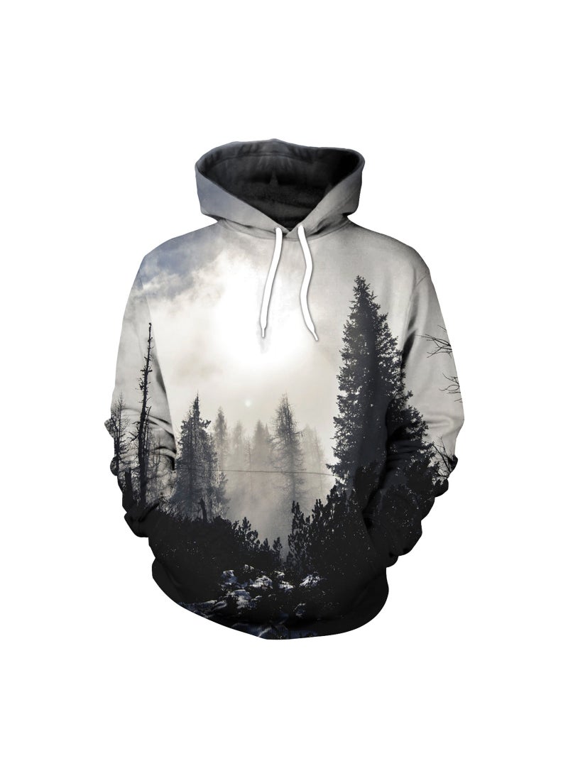 Digital Printed Loose Hooded Sweater