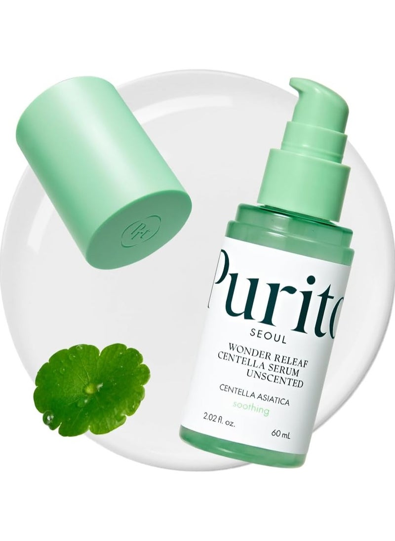 PURITO Centella Unscented Serum, Korean Centella, for All Skin Types, Ampoule, Soothing, Calming, Facial Serum for face, Vegan & Cruelty-Free, Korean Skin Care, 60ml 2fl.oz