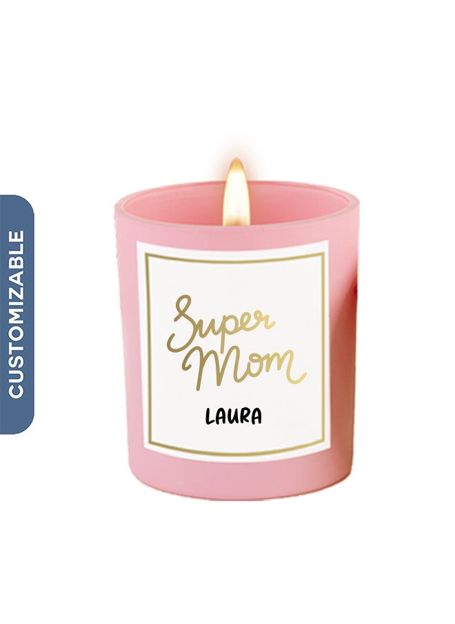 Super Mom, Personalised Mother's Day Soy Wax Scented Candle