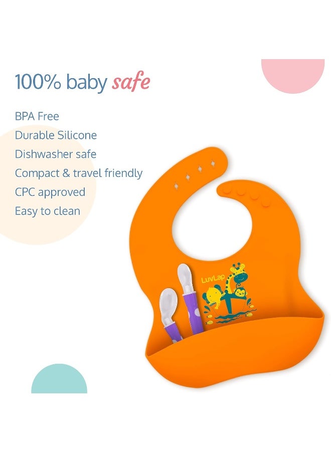 LuvLap Silicone Baby Bib for Feeding & Weaning Babies & Toddlers