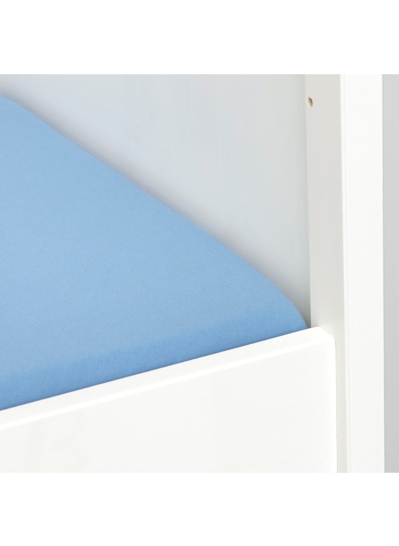 Fitted Sheet for Cot, Light Blue, 60x120cm (Pack of 2)