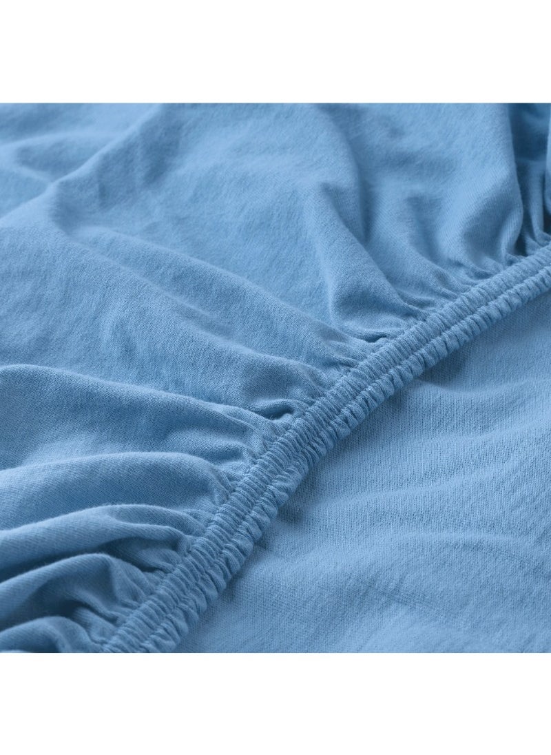 Fitted Sheet for Cot, Light Blue, 60x120cm (Pack of 2)