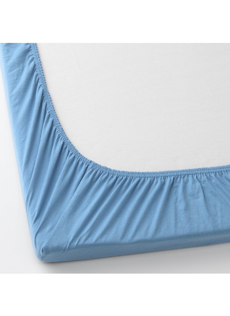 Fitted Sheet for Cot, Light Blue, 60x120cm (Pack of 2)