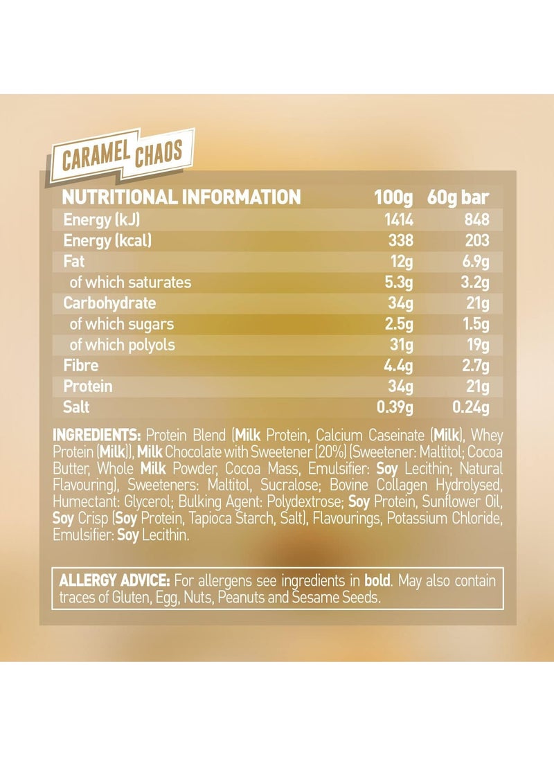 High Protein Bar 12x60g, Caramel Chaos 20G protein