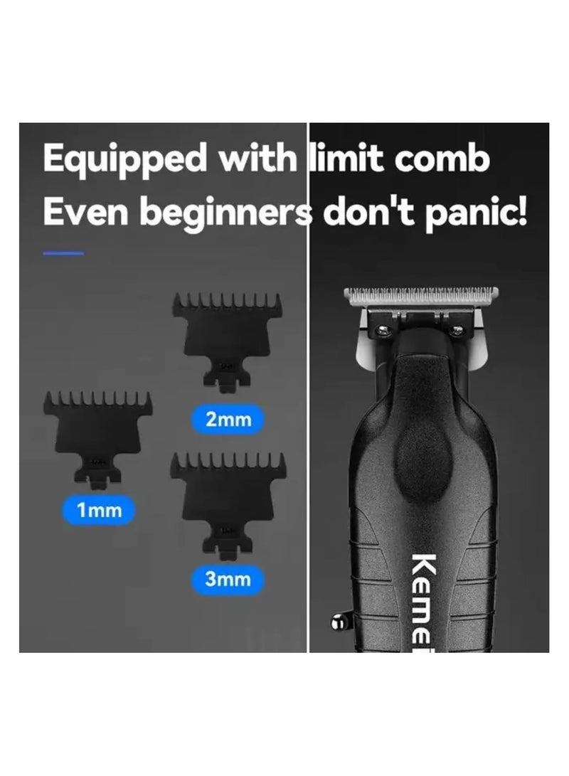 KM-2293 Professional T-Blade Gapless Shaving Hair Trimmer with LCD Display for Barbers