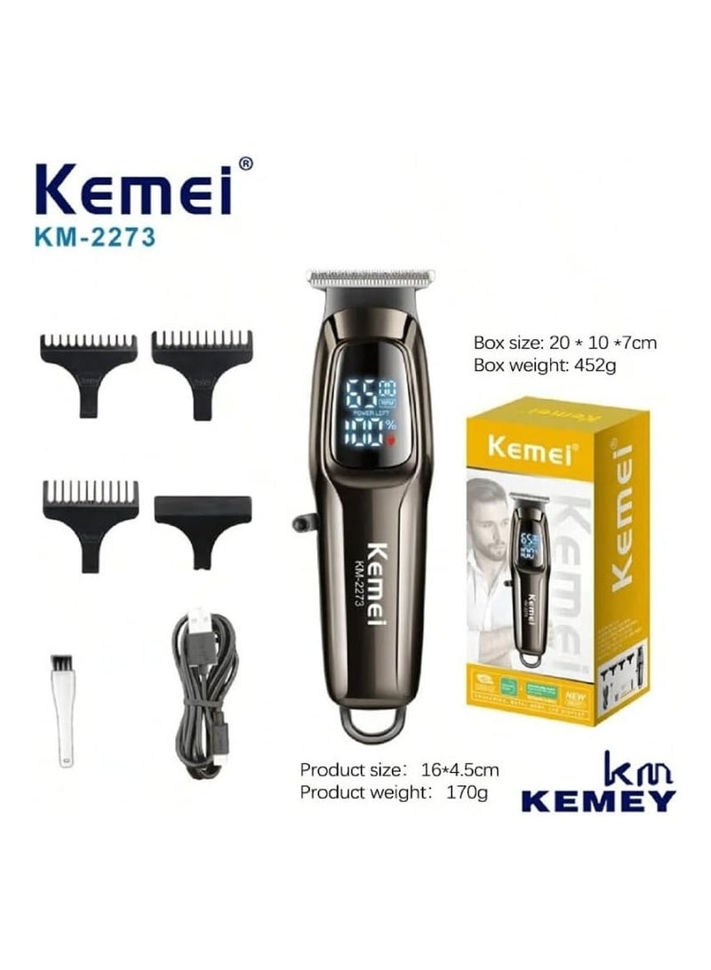 KM-2273 Professional Hair Clipper for Men Cordless with LED Display and 1800mAh Lithium Battery