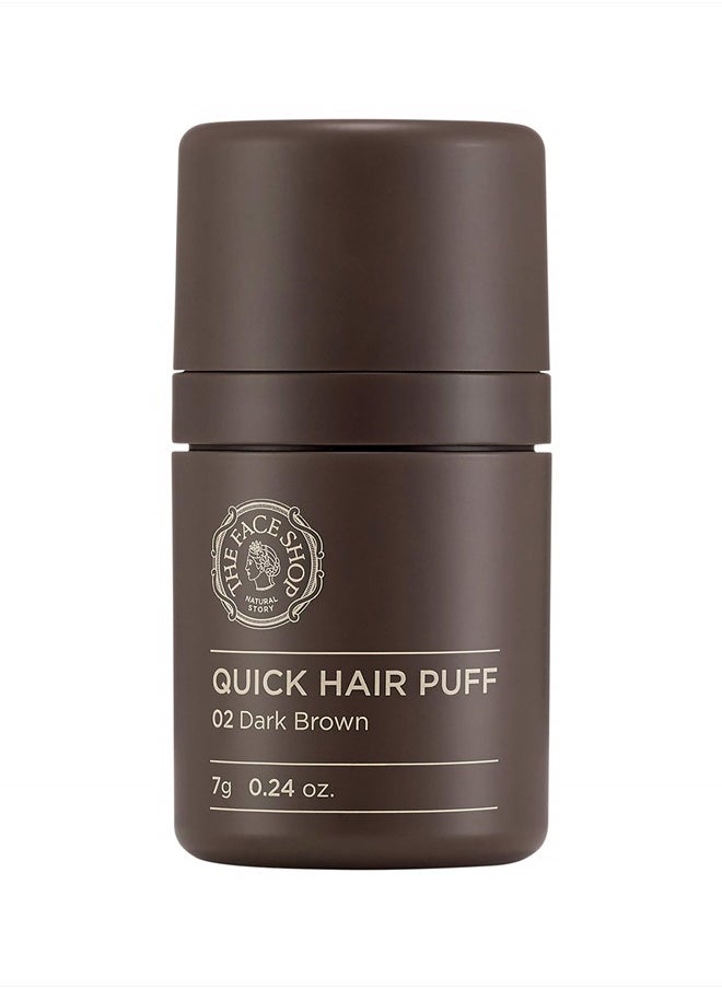 Quick Hair Puff - Dark Brown - Root Touch Up Hair Color, Hairline Powder Conceals Hair Loss, Hair Toppers for Women & Men - Hair Fibers for Thinning Hair, Root Cover Up, Gray Concealer