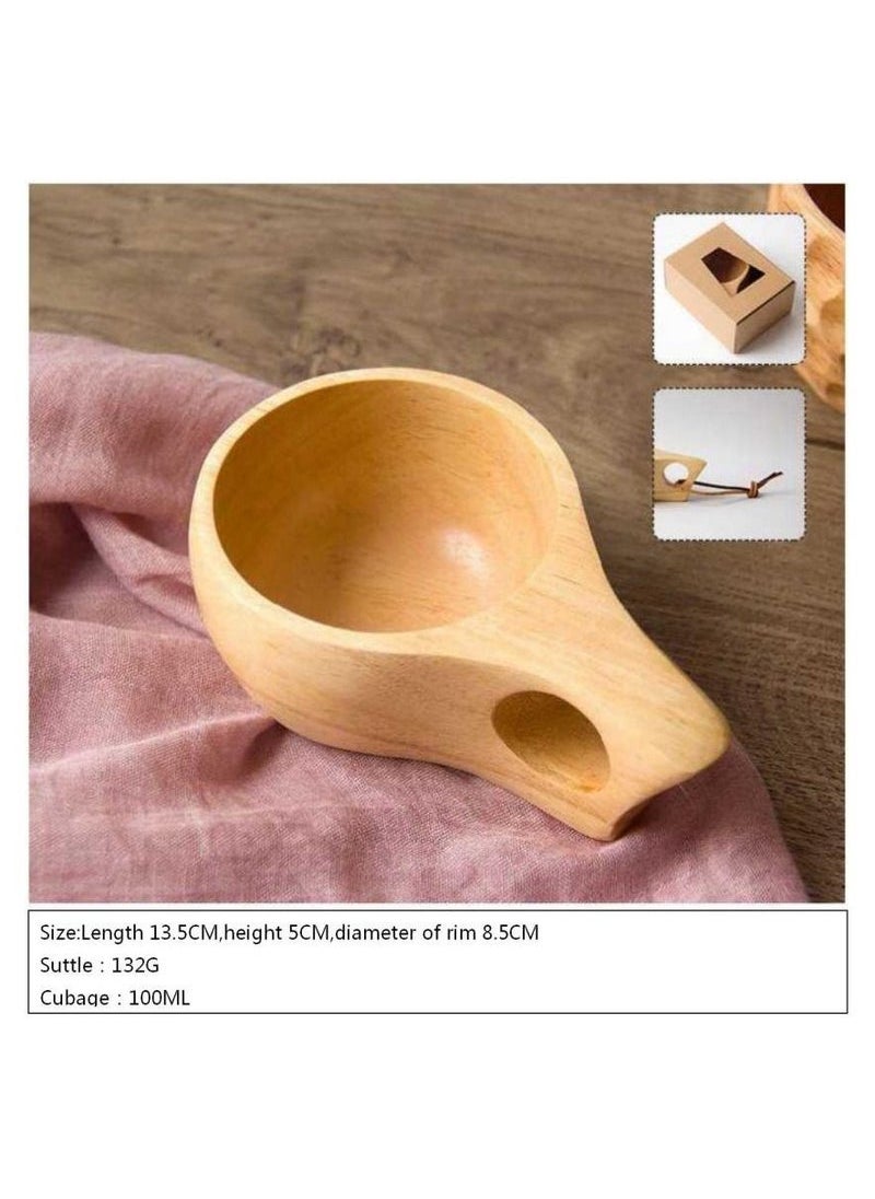 Natural rubber wood wood coffee cup 100ml