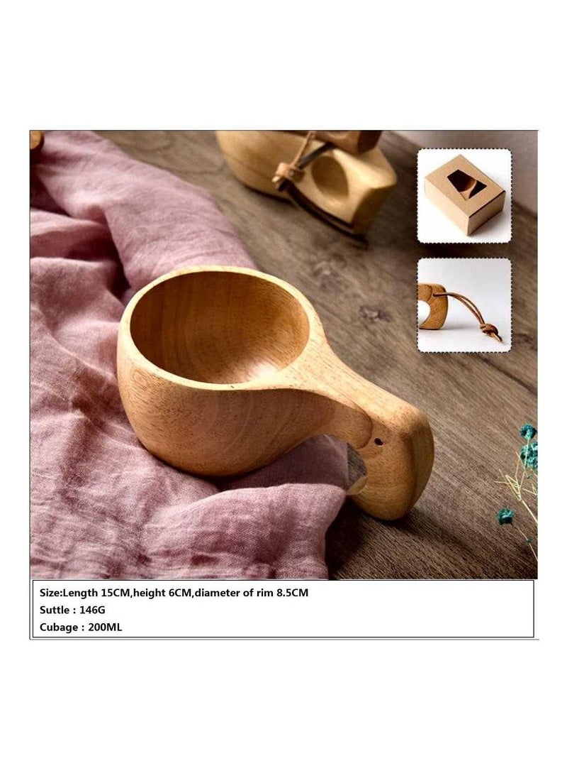 Natural rubber wood wood coffee cup 200ml