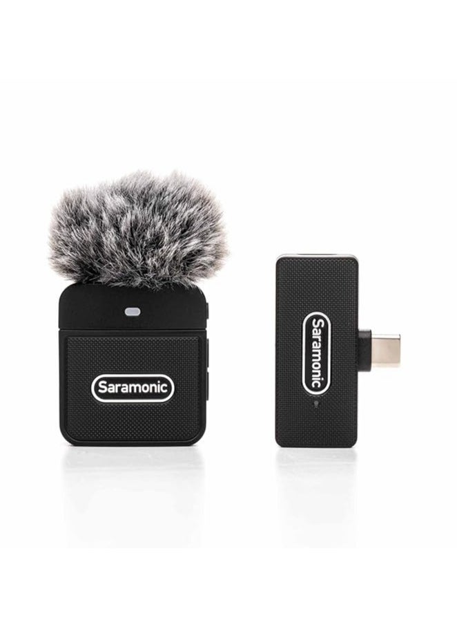 Saramonic Blink 100 B5 TX+RX 2.4GHz Micro Clip-On Wireless System w/Device-Mountable Dual-Channel USB-C Receiver for Android & iOS Devices, Computers, and More