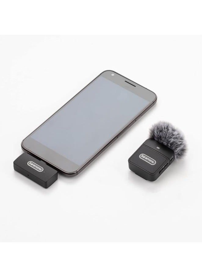 Saramonic Blink 100 B5 TX+RX 2.4GHz Micro Clip-On Wireless System w/Device-Mountable Dual-Channel USB-C Receiver for Android & iOS Devices, Computers, and More