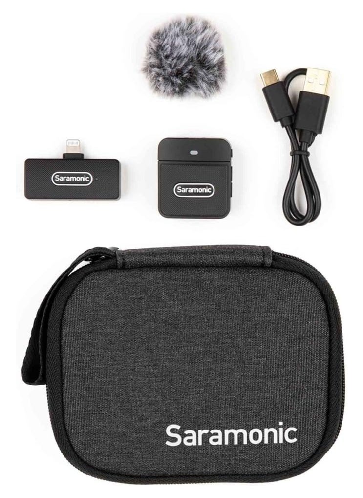 Saramonic Blink100 B3 Wireless Lavalier Microphone for iPhone Smartphone, 10h Battery, 164ft Transmission, Gain Control Lightning Wireless Lapel Mic for Live Streaming Video Conference Recording