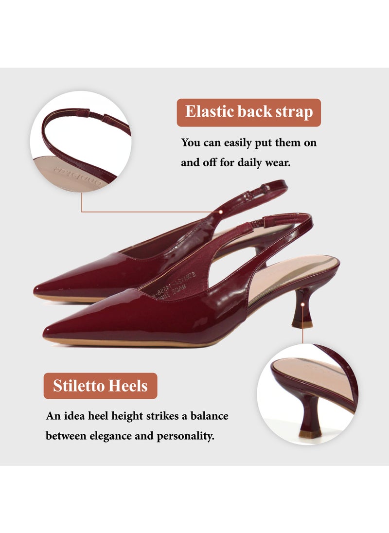 SD Felano Women's Kitten Heels - Premium Quality High Heels Pumps for Women, Comfortable Slip-On Dress Shoes with Cushioned Insole, Stylish Low Heels for Weddings, and Casual Wear