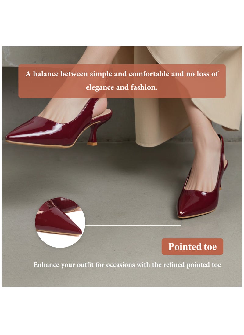 SD Felano Women's Kitten Heels - Premium Quality High Heels Pumps for Women, Comfortable Slip-On Dress Shoes with Cushioned Insole, Stylish Low Heels for Weddings, and Casual Wear