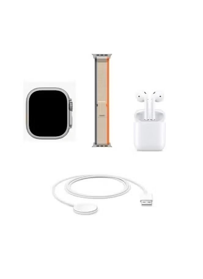 Smart Duo Smart Watch with AMOLED Display, Bluetooth Earphone & Wireless Charger – All-in-One Smartwear for Health Monitoring, Connectivity, and Convenience – Fitness Tracker, Sleep Monitoring, Music & Call Control