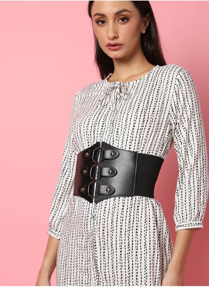 Black Solid Waist Belt