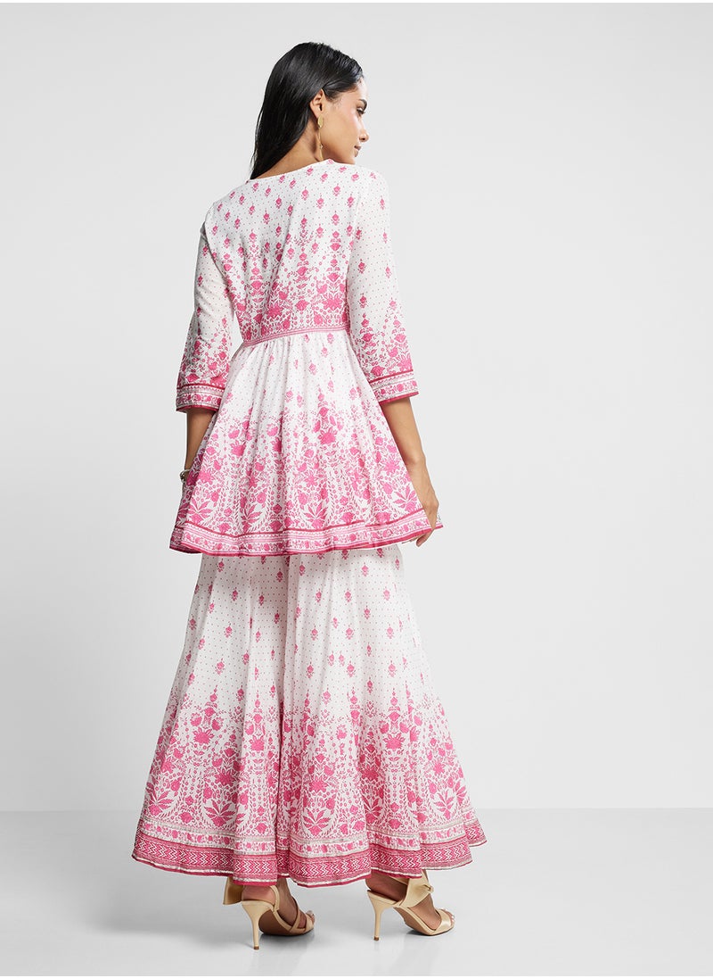 Kurta With Palazo & Dupatta Set
