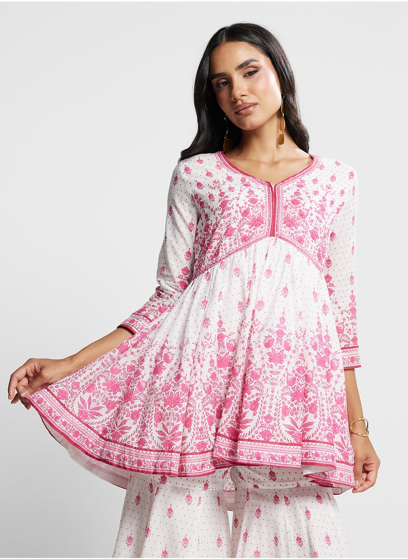 Kurta With Palazo & Dupatta Set