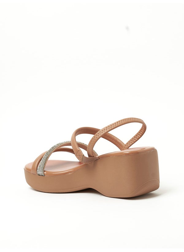 Beira Rio Ladies Sandals With Back Strap Nude | Made In Brazil