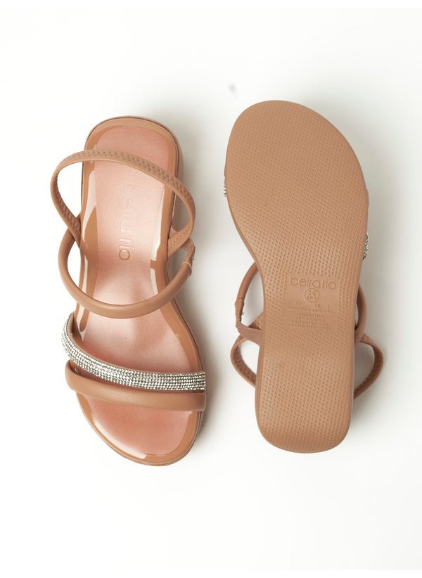 Beira Rio Ladies Sandals With Back Strap Nude | Made In Brazil