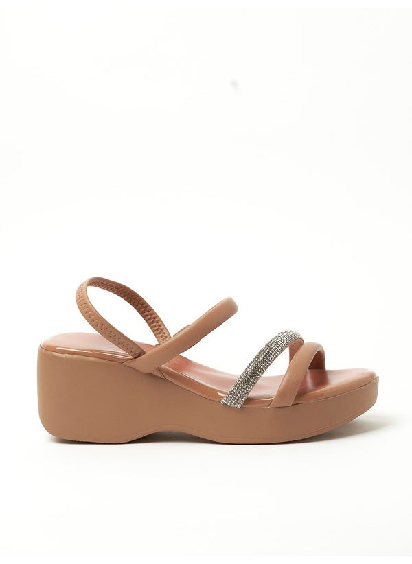Beira Rio Ladies Sandals With Back Strap Nude | Made In Brazil