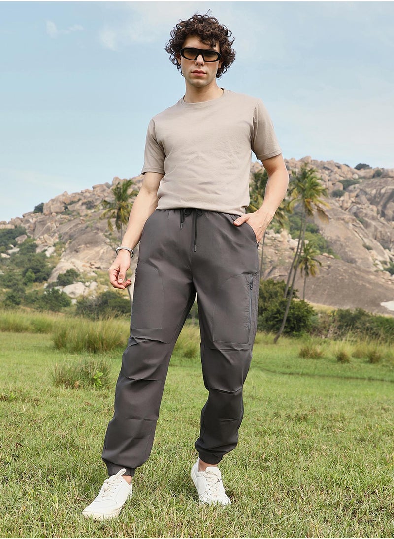 Men's Charcoal Black Parachute Utility Trousers