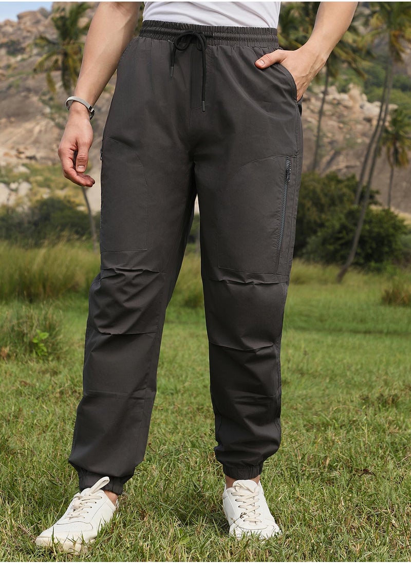 Men's Charcoal Black Parachute Utility Trousers