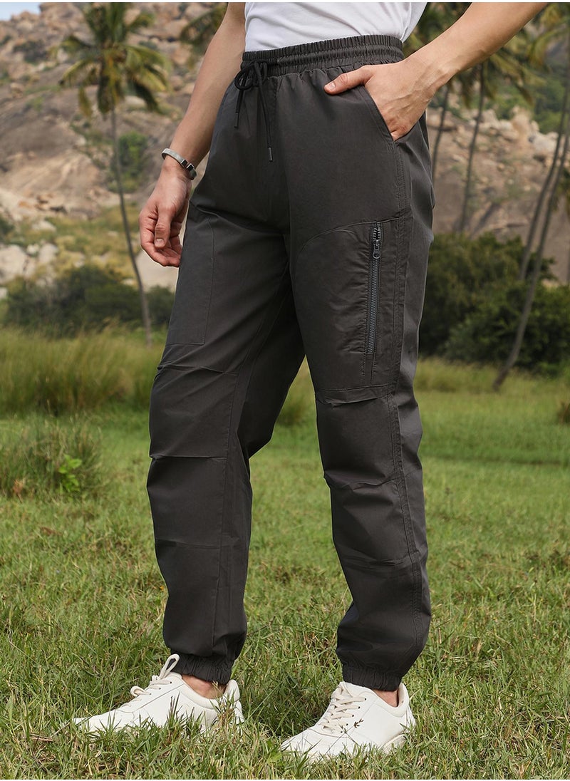 Men's Charcoal Black Parachute Utility Trousers