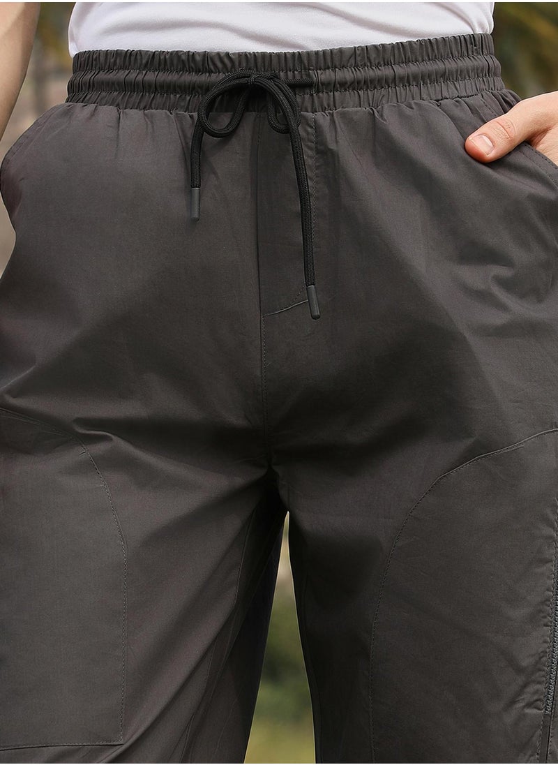 Men's Charcoal Black Parachute Utility Trousers