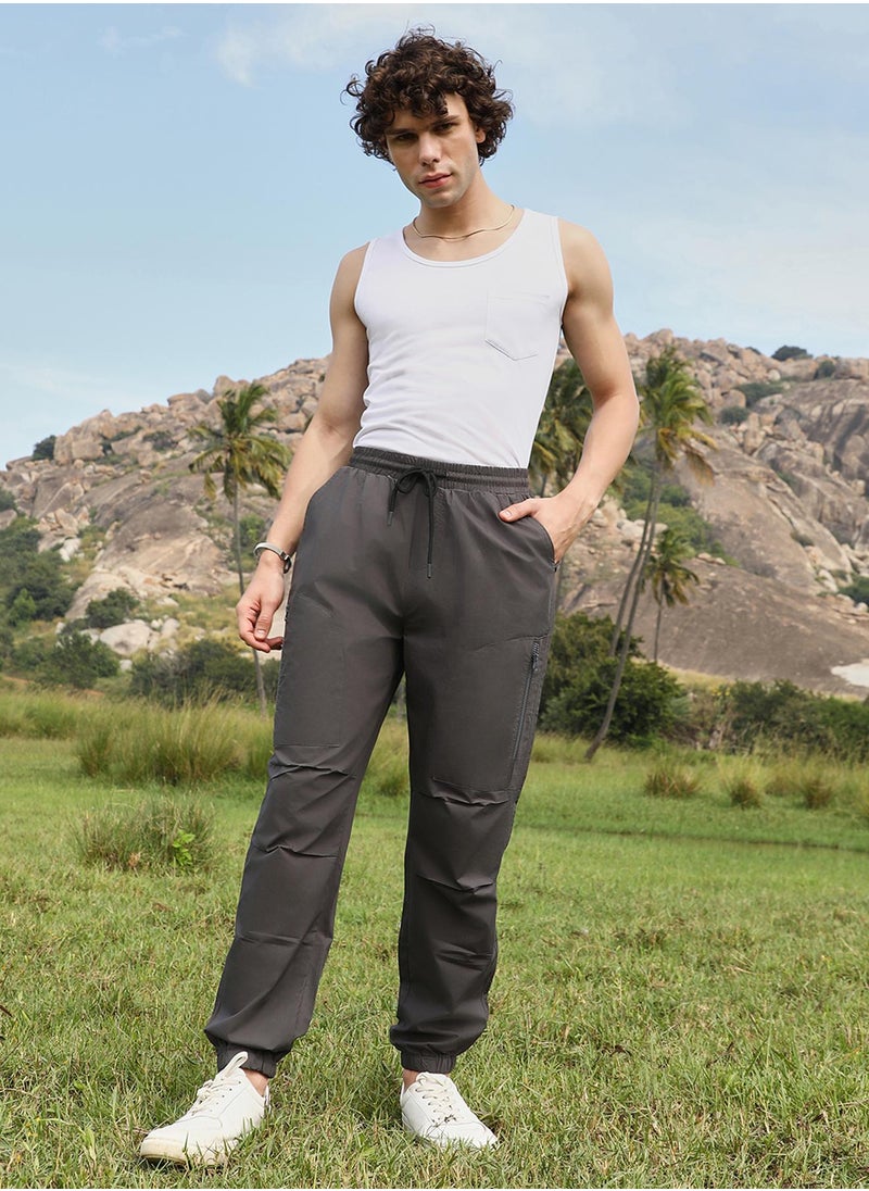 Men's Charcoal Black Parachute Utility Trousers