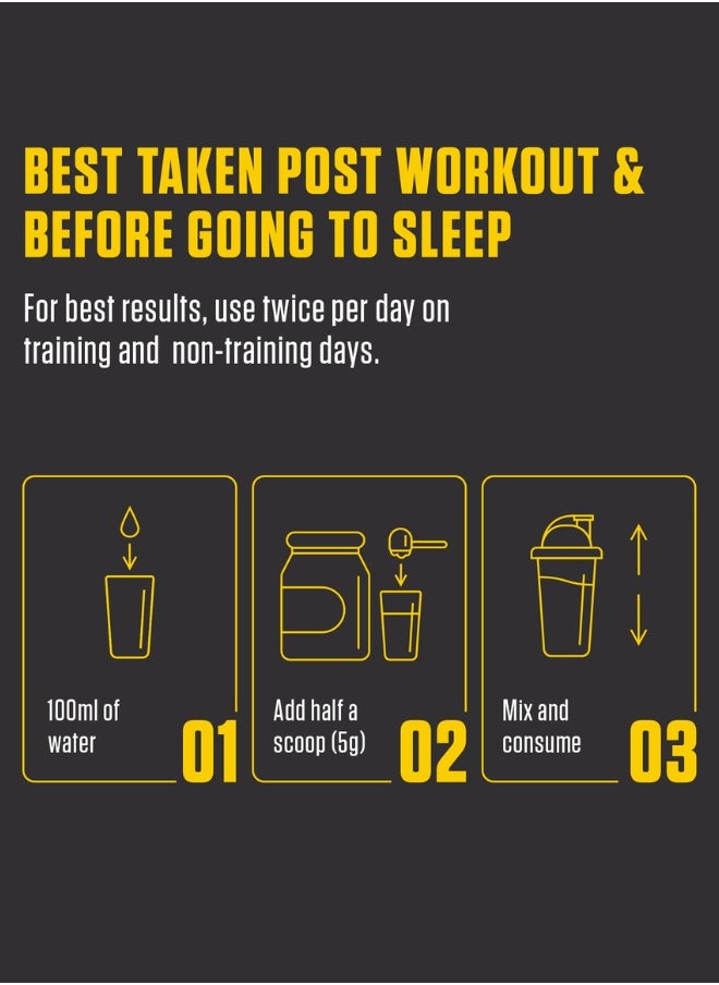 L-Glutamine Powder – 300g (10.58oz) Unflavoured, 60 Servings – Workout Recovery & Muscle Hydration Supplement