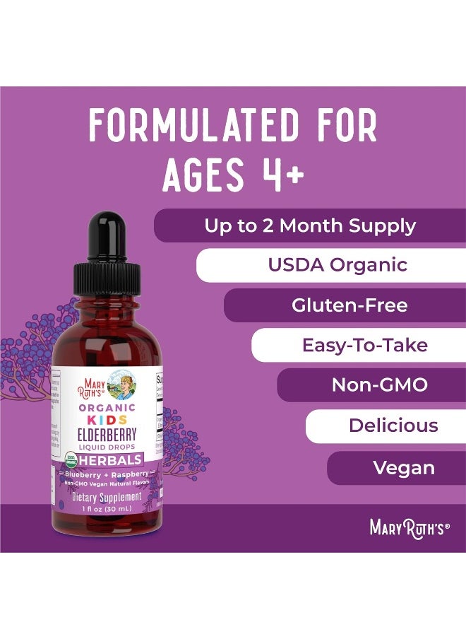 USDA Organic Elderberry Liquid Drops for Kids by MaryRuth's