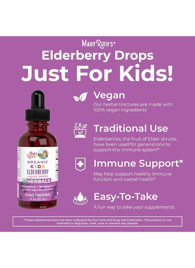USDA Organic Elderberry Liquid Drops for Kids by MaryRuth's