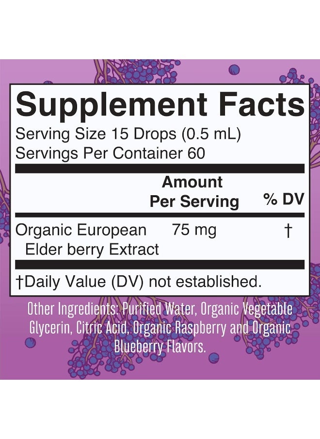 USDA Organic Elderberry Liquid Drops for Kids by MaryRuth's