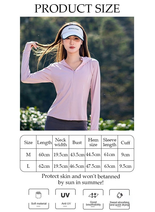 Lightweight Sun Protection Clothing For Women, UPF 50+ Long Sleeve Sun Protection Hoodie Shirt, Long Sleeve Ice Silk Hoodie Shirts for Outdoor Climbing Hiking