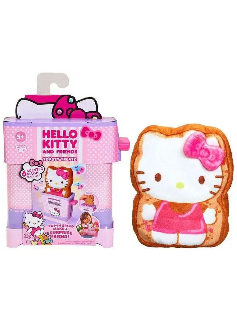 Cookeez Makery Hello Kitty and Friends Toasty Treatz, Assorted 1 Piece (Style & Color May Vary) | Reveal a Scented Plush! | Surprise Pet | Mystery Plush | Collectible Soft Toy | Plush in a Toaster | Pop-in bread make a surprise friend! | Gift for Kids