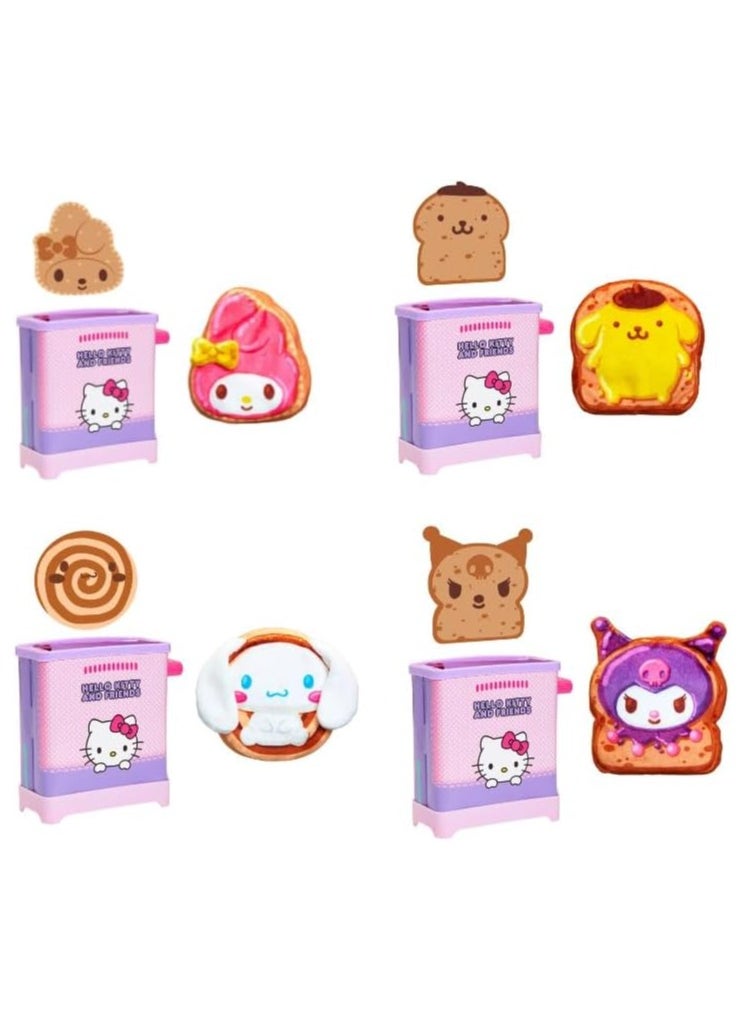 Cookeez Makery Hello Kitty and Friends Toasty Treatz, Assorted 1 Piece (Style & Color May Vary) | Reveal a Scented Plush! | Surprise Pet | Mystery Plush | Collectible Soft Toy | Plush in a Toaster | Pop-in bread make a surprise friend! | Gift for Kids