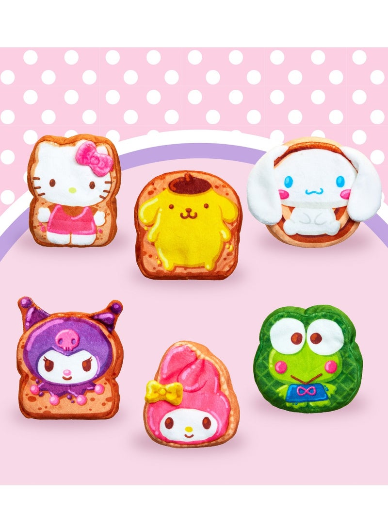 Cookeez Makery Hello Kitty and Friends Toasty Treatz, Assorted 1 Piece (Style & Color May Vary) | Reveal a Scented Plush! | Surprise Pet | Mystery Plush | Collectible Soft Toy | Plush in a Toaster | Pop-in bread make a surprise friend! | Gift for Kids