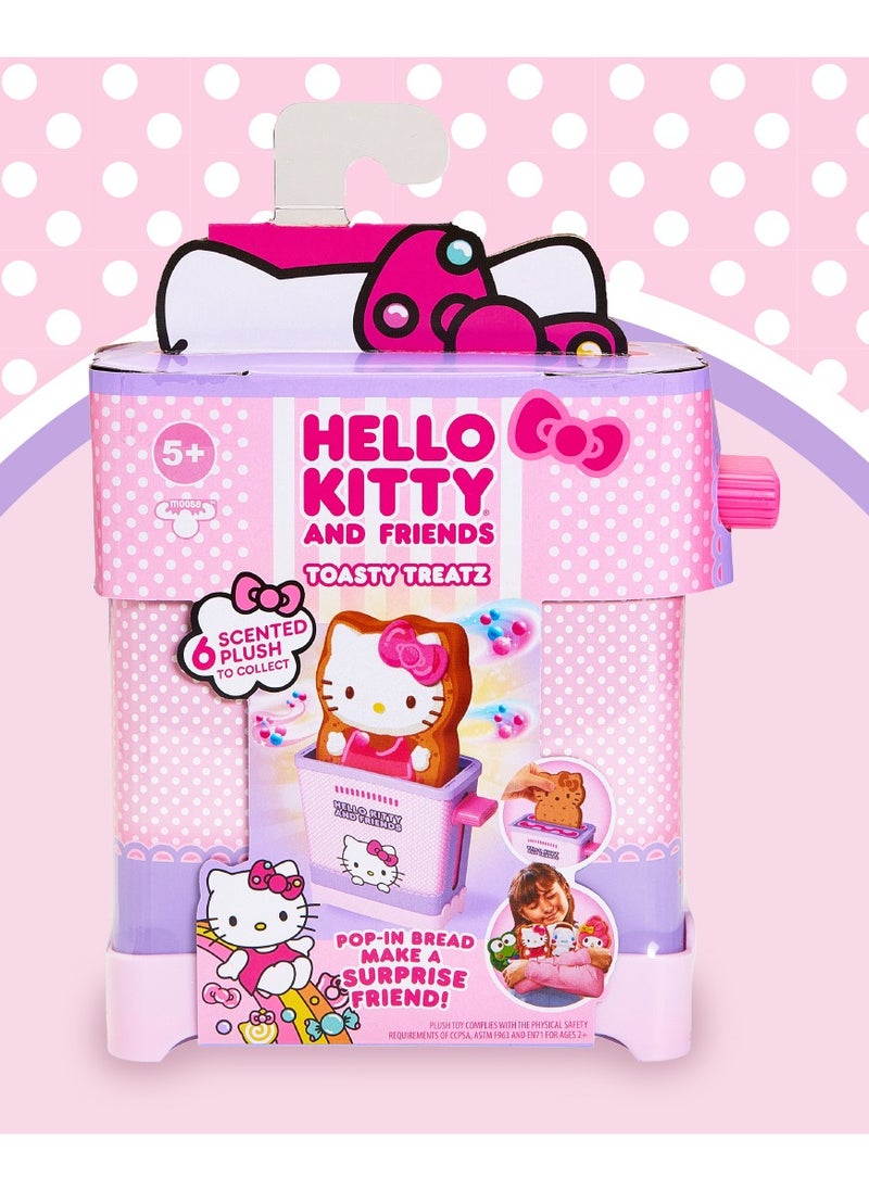 Cookeez Makery Hello Kitty and Friends Toasty Treatz, Assorted 1 Piece (Style & Color May Vary) | Reveal a Scented Plush! | Surprise Pet | Mystery Plush | Collectible Soft Toy | Plush in a Toaster | Pop-in bread make a surprise friend! | Gift for Kids
